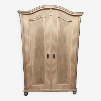 Beautiful Ludwik two-door walnut wardrobe