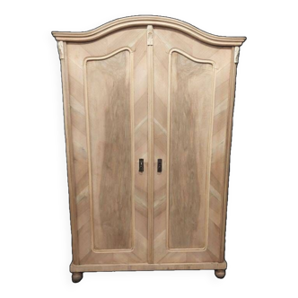 Beautiful Ludwik two-door walnut wardrobe