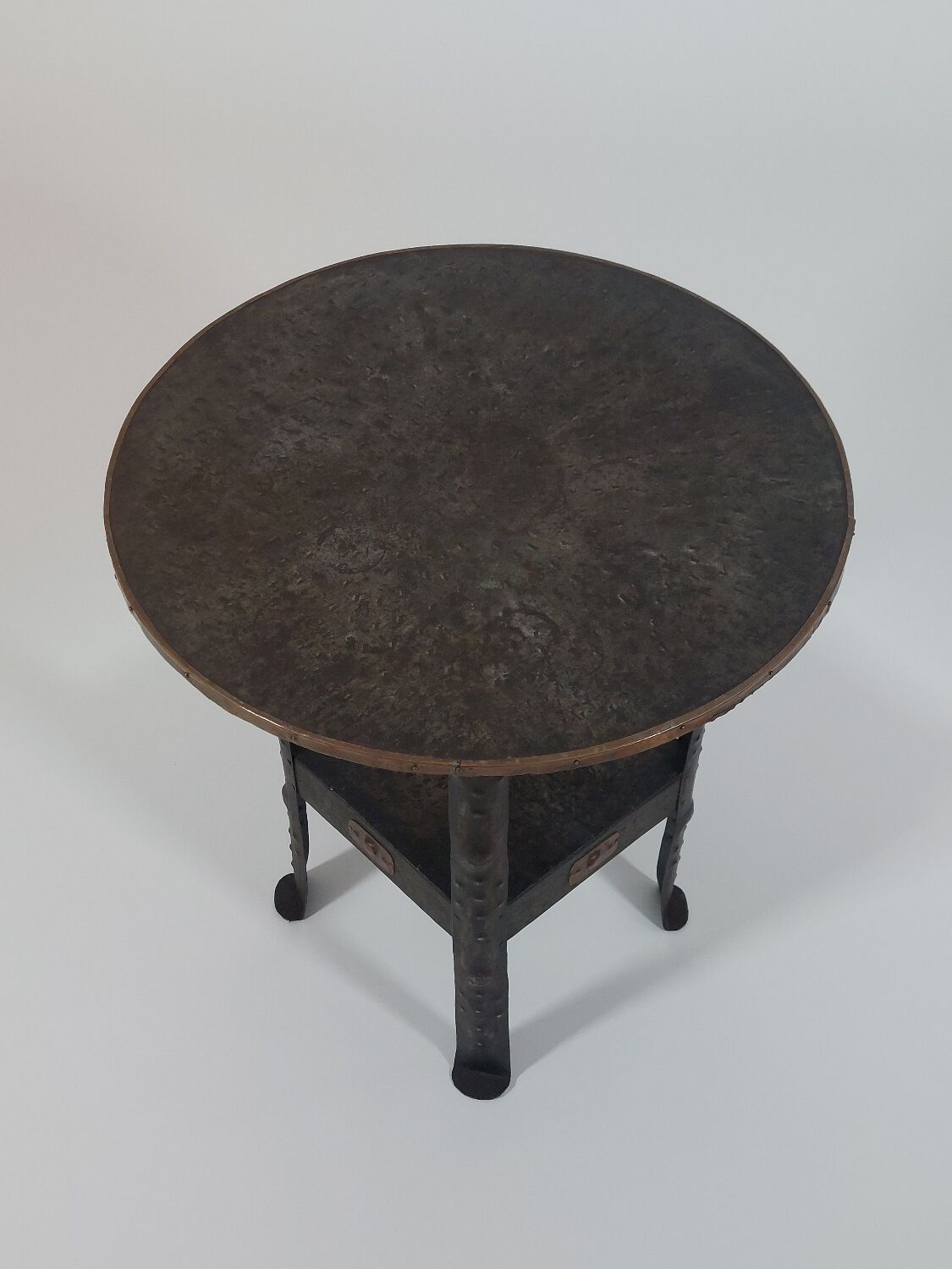 Antique Viennese side table handcrafted in wrought iron.