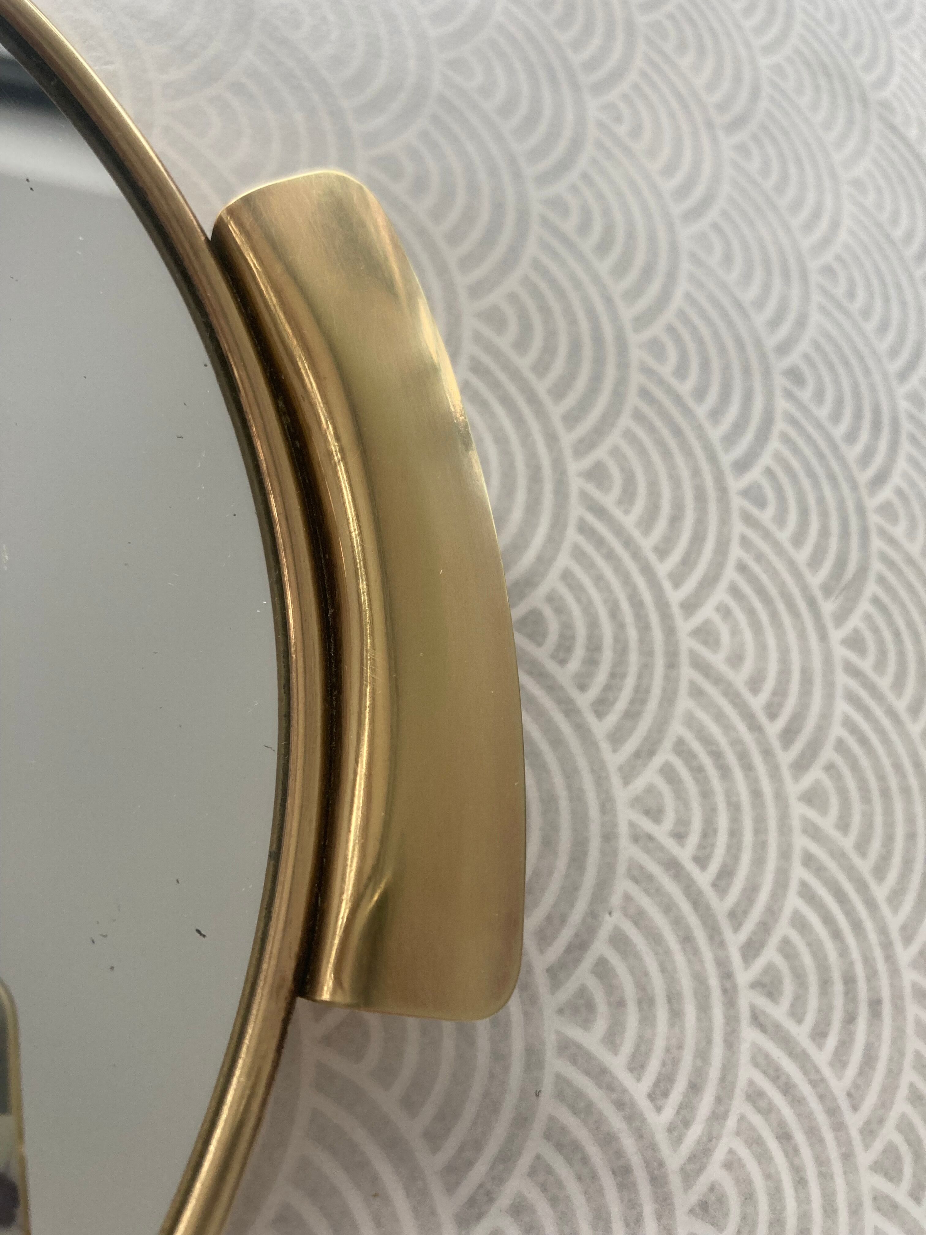 Gilded brass top and Art Deco mirror