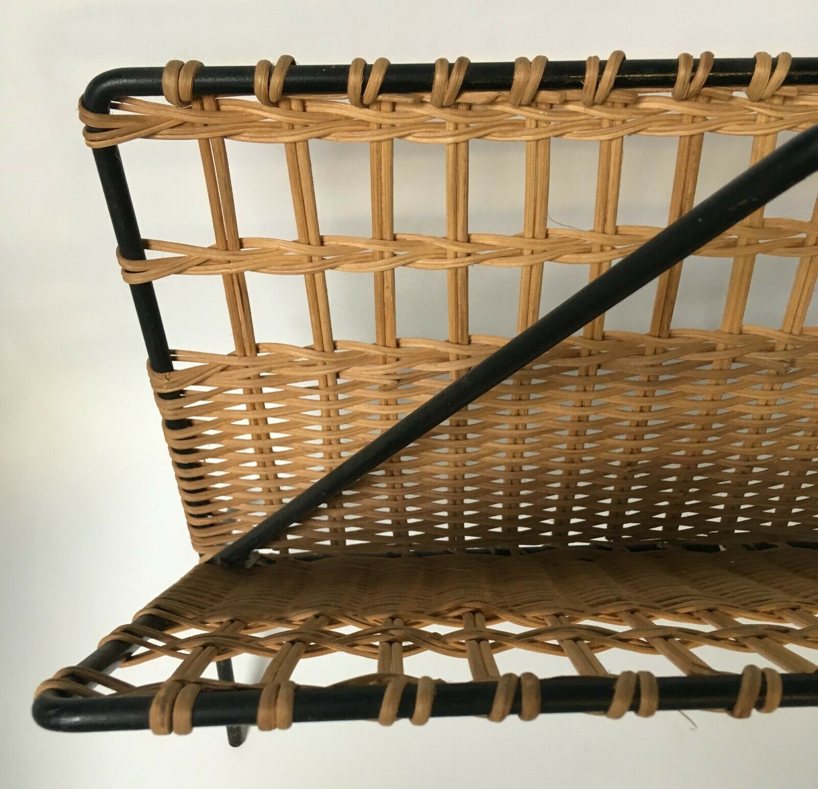 Door document rattan wicker metal an 50 deco vintage