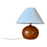Wooden lamp, fabric cable, cotton lampshade