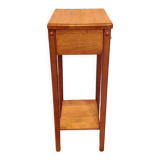 Square plant holder in light wood / 70s-80s