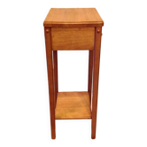 Square plant holder in light wood / 70s-80s