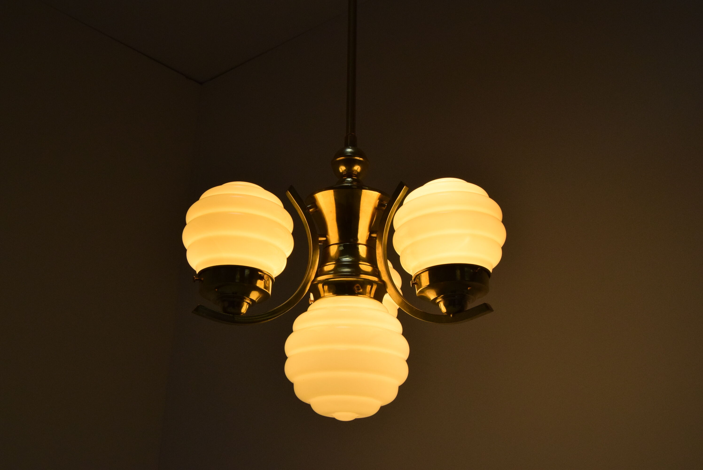 Art deco chandelier Czechoslovakia 1930's