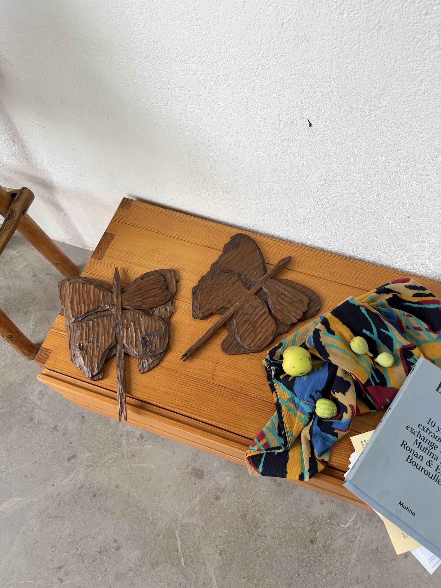 Set of 2 butterfly wall decorations sculptures 1900