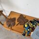 Set of 2 butterfly wall decorations sculptures 1900