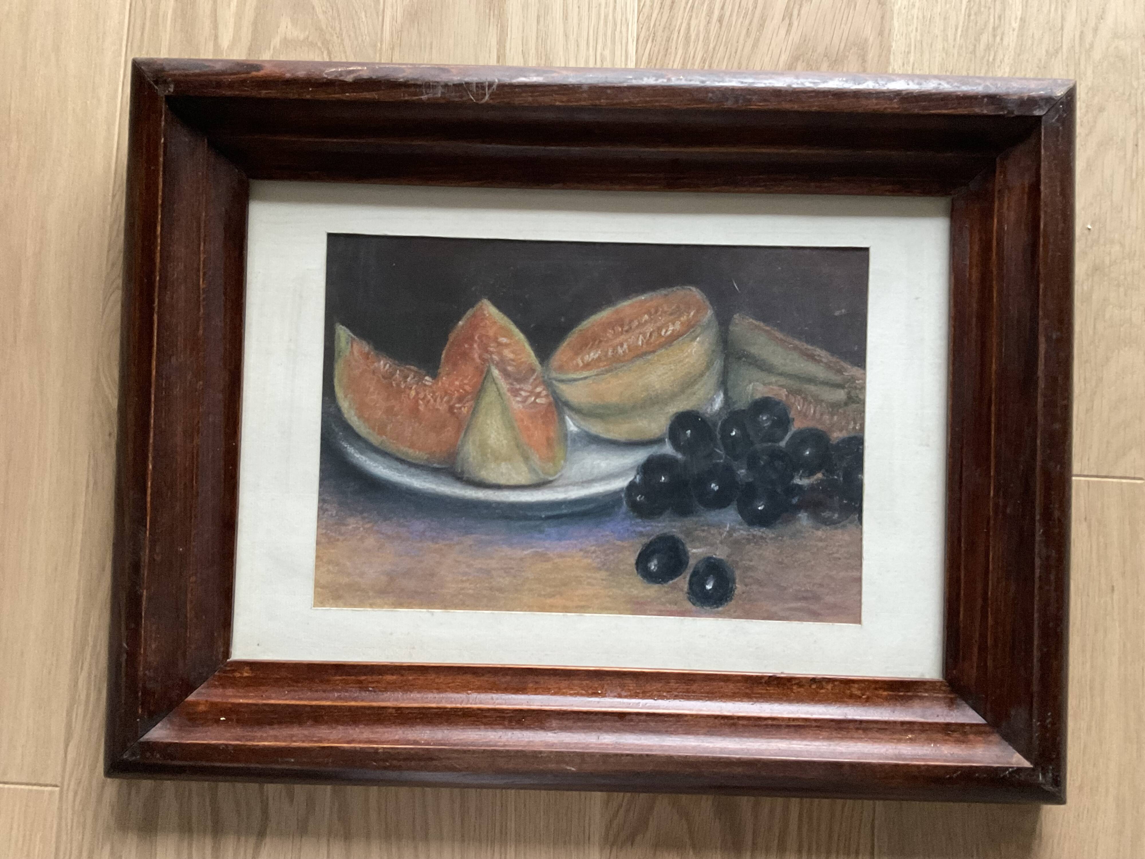 Tableau Nature Morte au melon et raisins