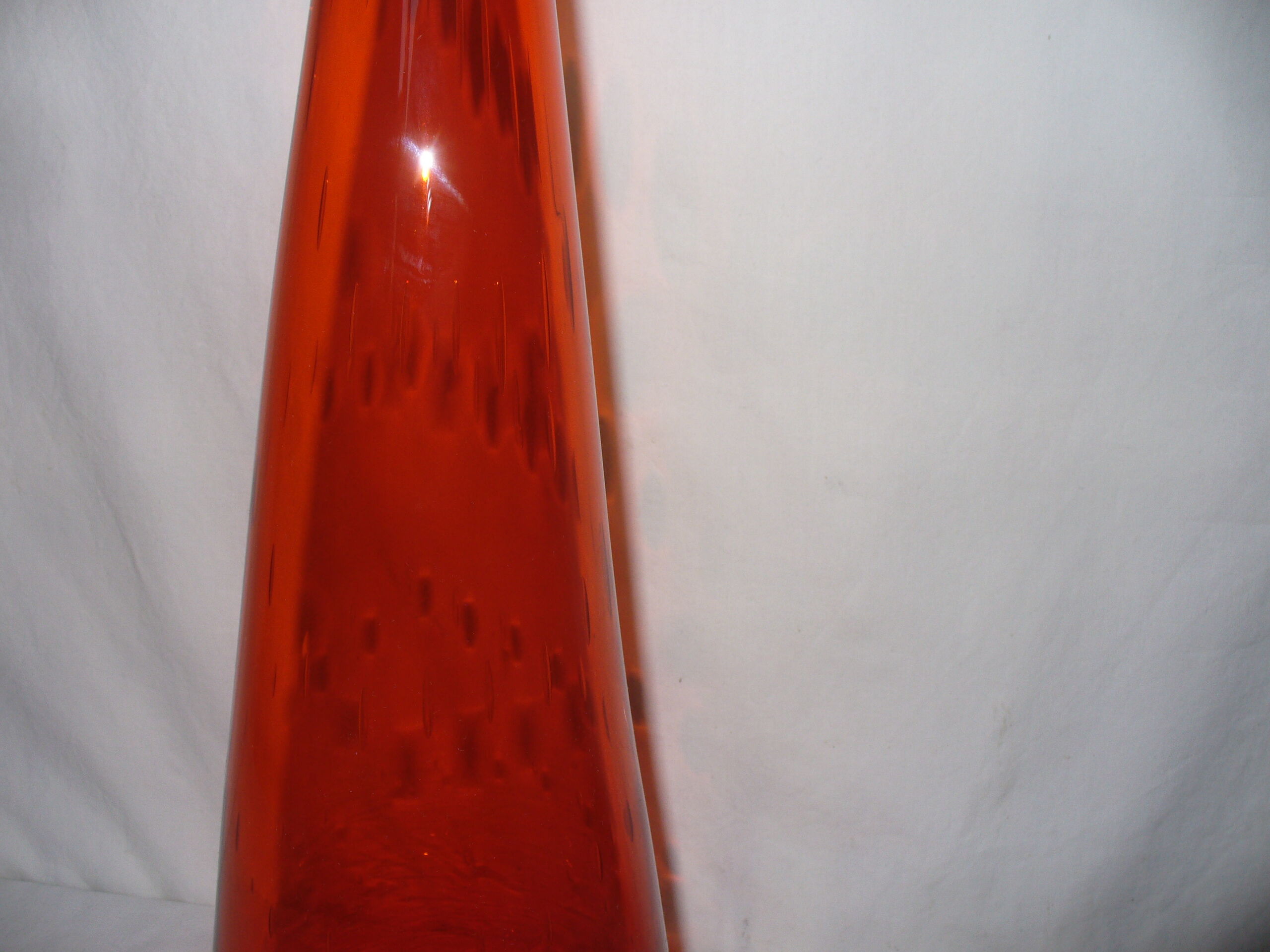 Vase diabolo bullé, Murano des années 60