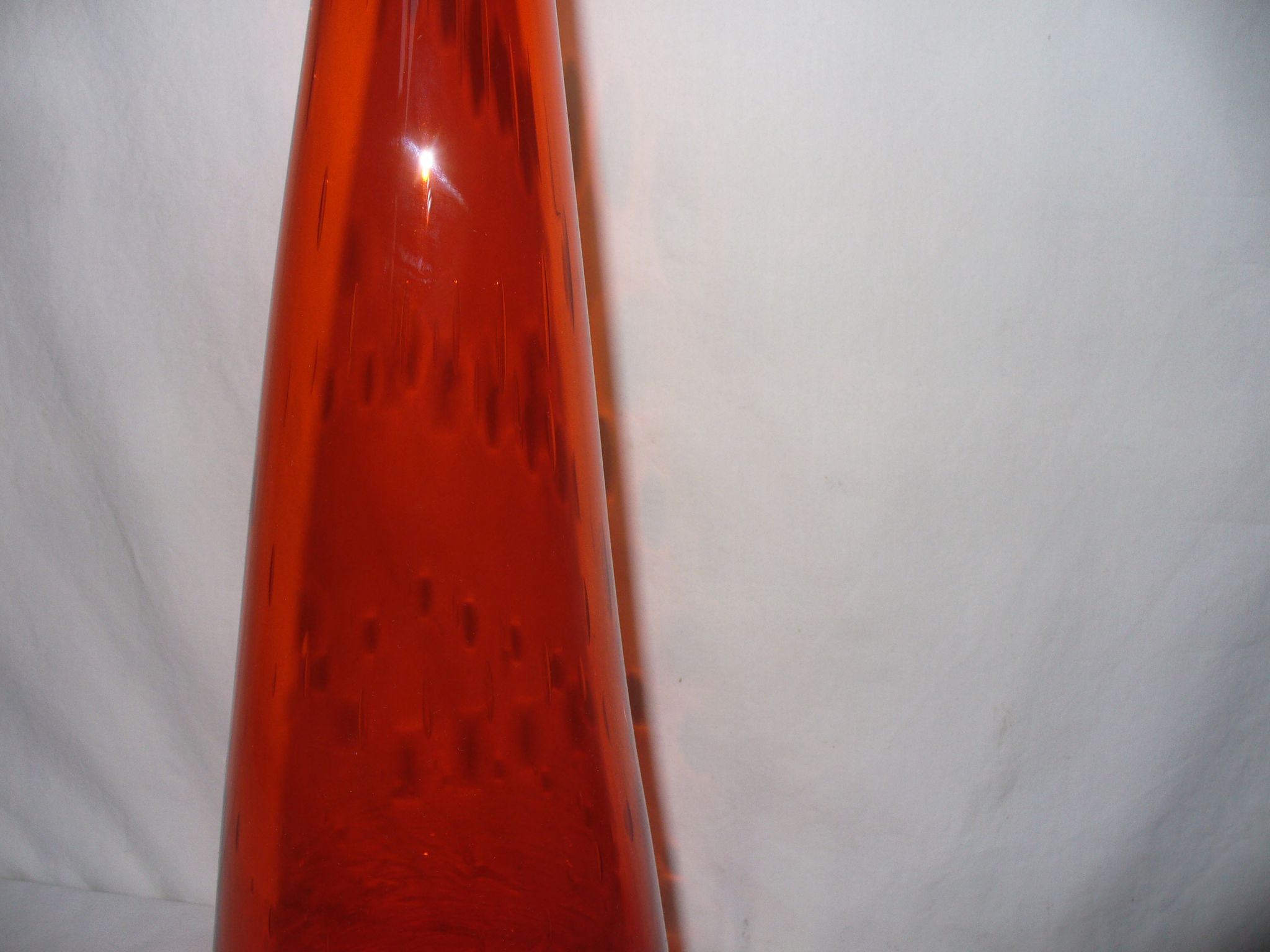Vase diabolo bullé, Murano des années 60