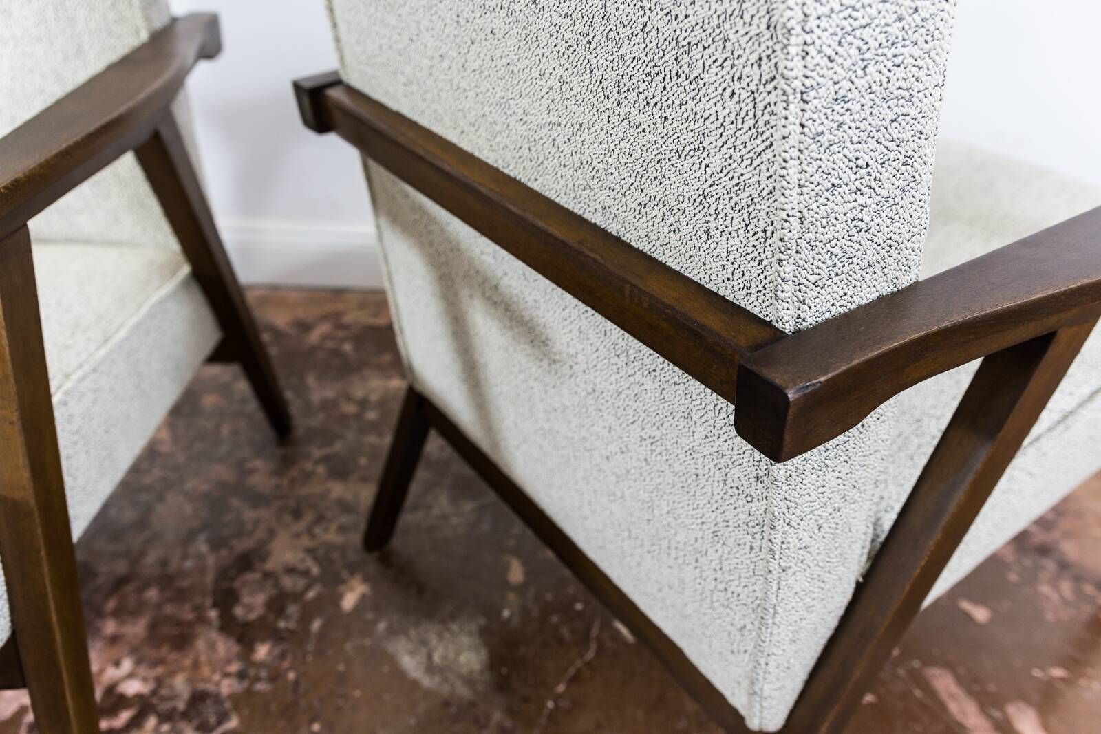 Vintage minimalist armchairs, Poland, 1960s, Set Of 2