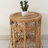Pretty coffee table, stool, or peacock rattan bedside