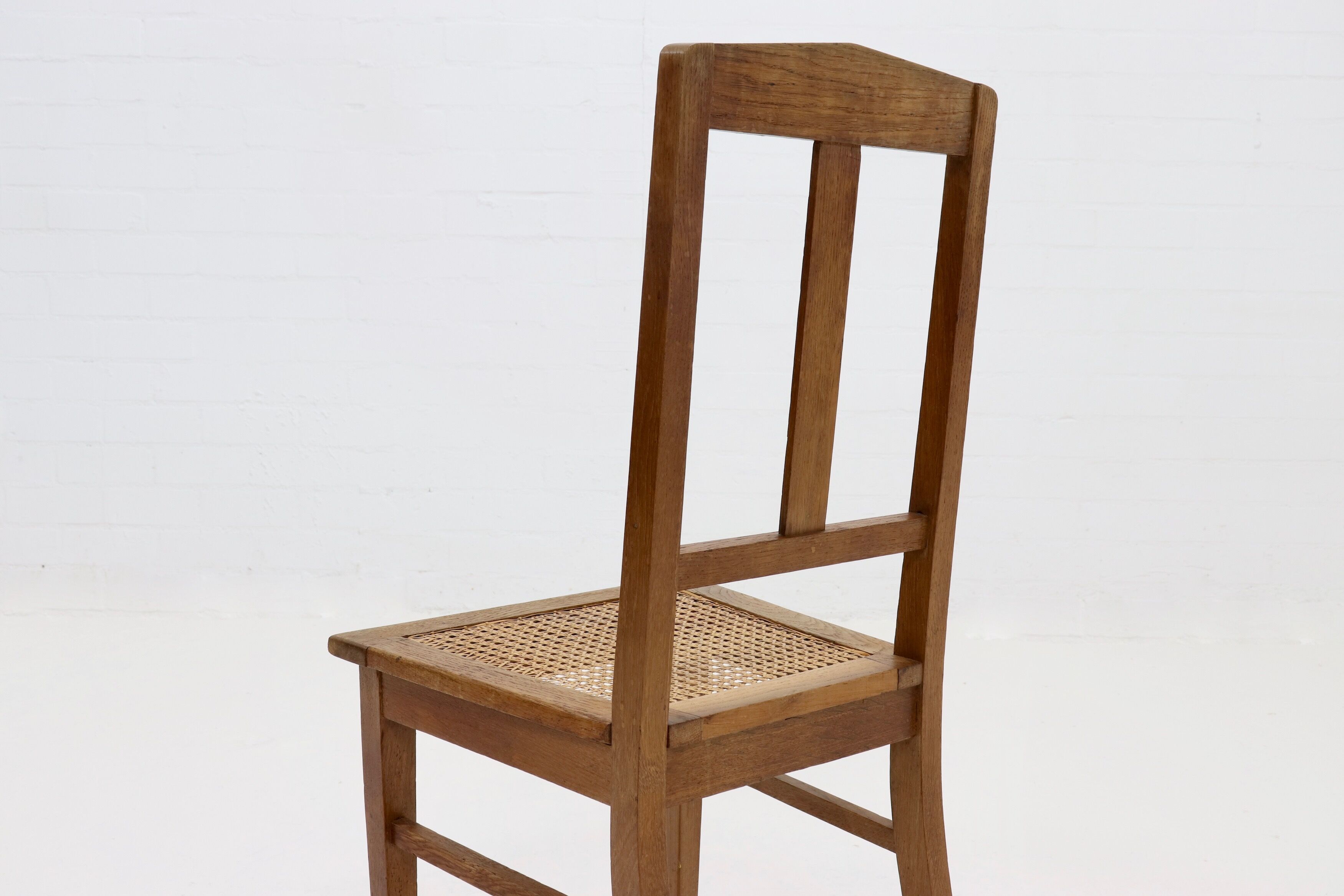 Amsterdam School Oak and Cane Chair 1920s