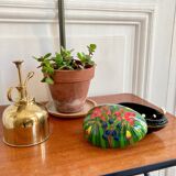 Vintage box decoration flowers in boiled cardboard