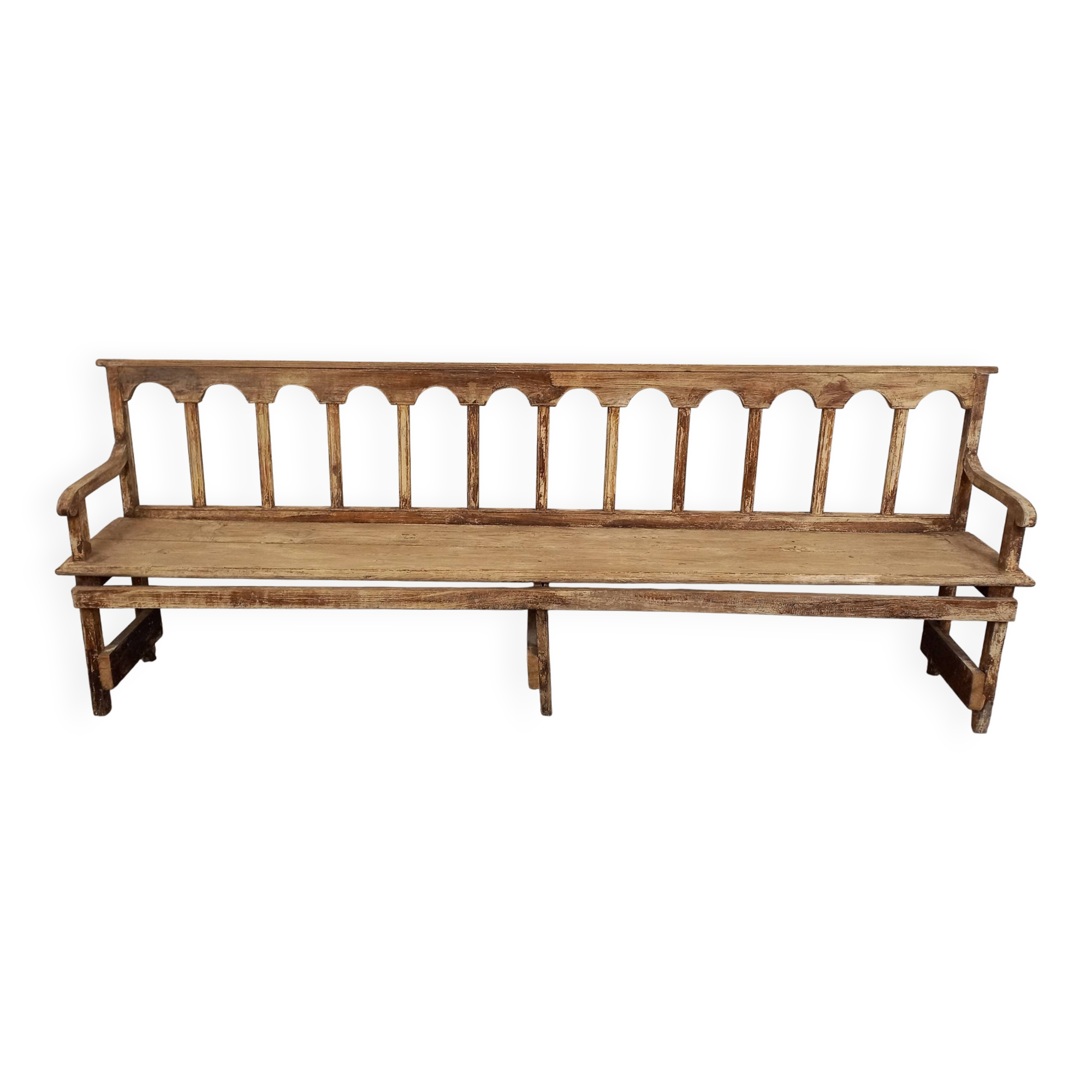 Patinated church pew