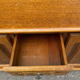 English sideboard with 2 doors and 4 drawers in solid wood 130cm