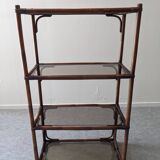 Bamboo and smoked glass shelf from the 60s and 70s