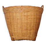 Storage basket for a plant pot in vintage rattan