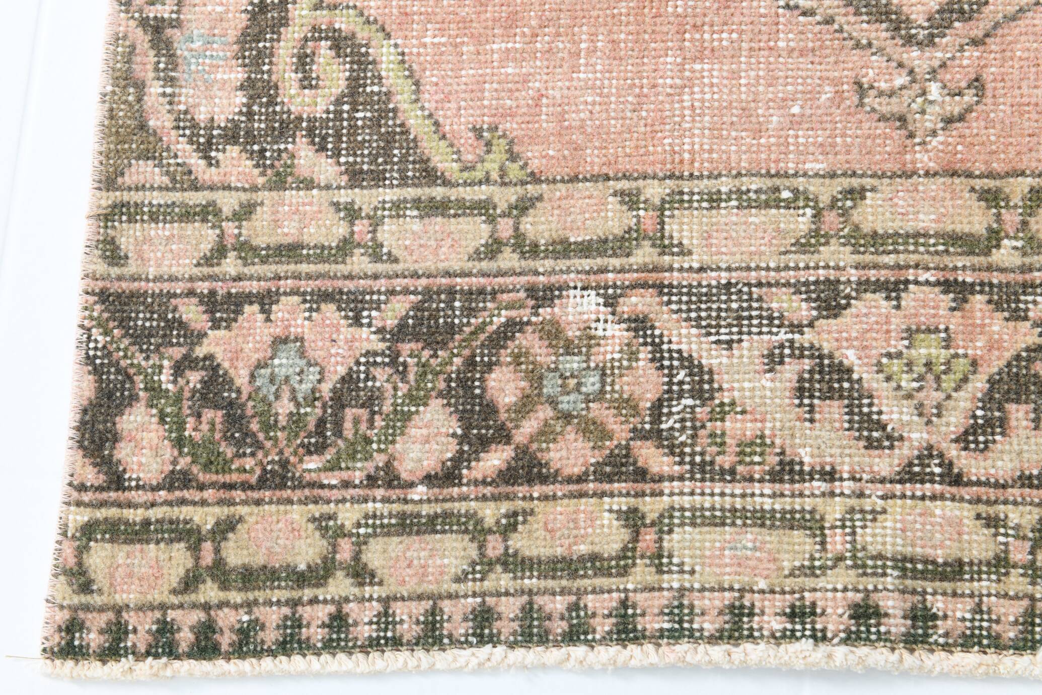 3x12 Pink & Brown Madallion Pattern Persian Runner Rug, 79x382Cm