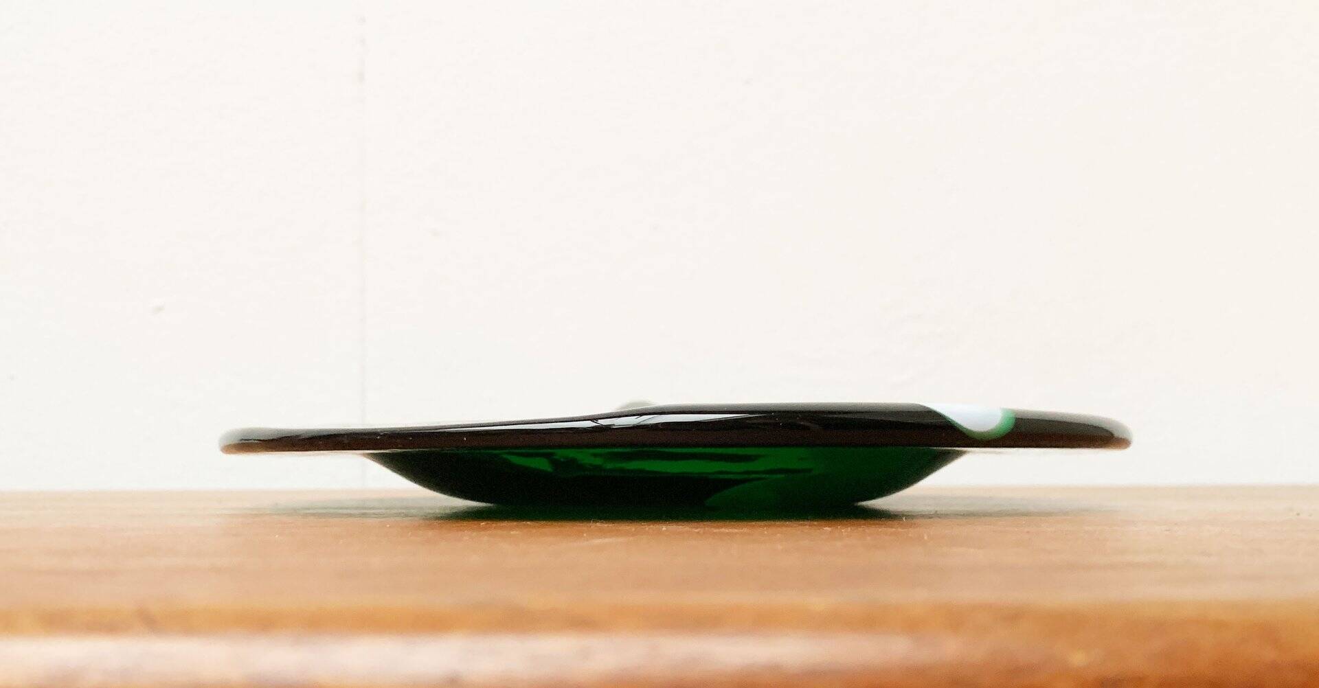 Artistic vintage German glass bowl plate by Hans Jürgen Richartz for Mathildenhütte, Solingen.