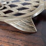 Owl trivet in golden brass
