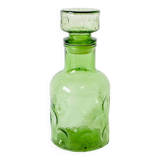Carafe en verre bullé vert 1970