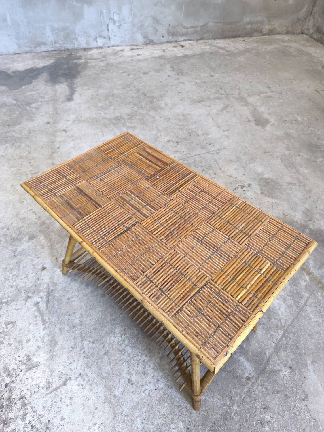 Vintage rattan coffee table