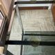 Vintage chrome dessert table, 2 smoked glass trays.
