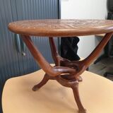 Exotic wood carving coffee table
