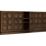 Brutalist credenza in oak dyed 1970 s