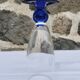 Set of 8 champagne flutes with blue foot