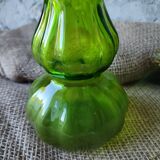 Vintage emerald green glass vase