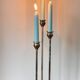 CANDLE HOLDER 3 Lights METAL Patinated Chrome