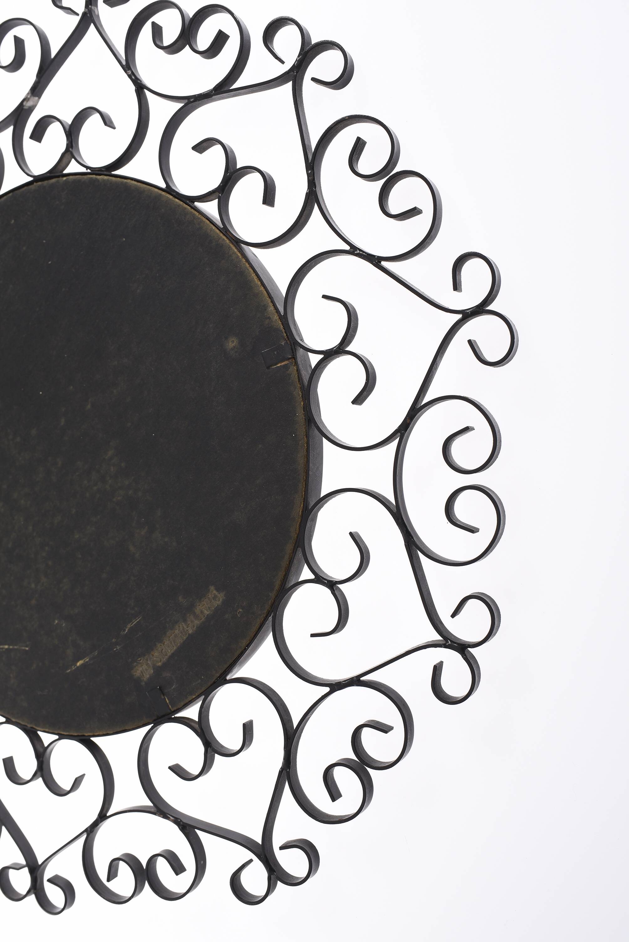 Chaty vallauris black mirror, wrought iron, 1950s