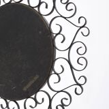 Chaty vallauris black mirror, wrought iron, 1950s