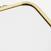 Large heavy long Mid Century brass wall mirror by Münchner Zierspiegel