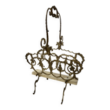 20th century openwork bronze and brass magazine rack