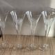 4 champagne flutes in crystal engraved Marguerite
