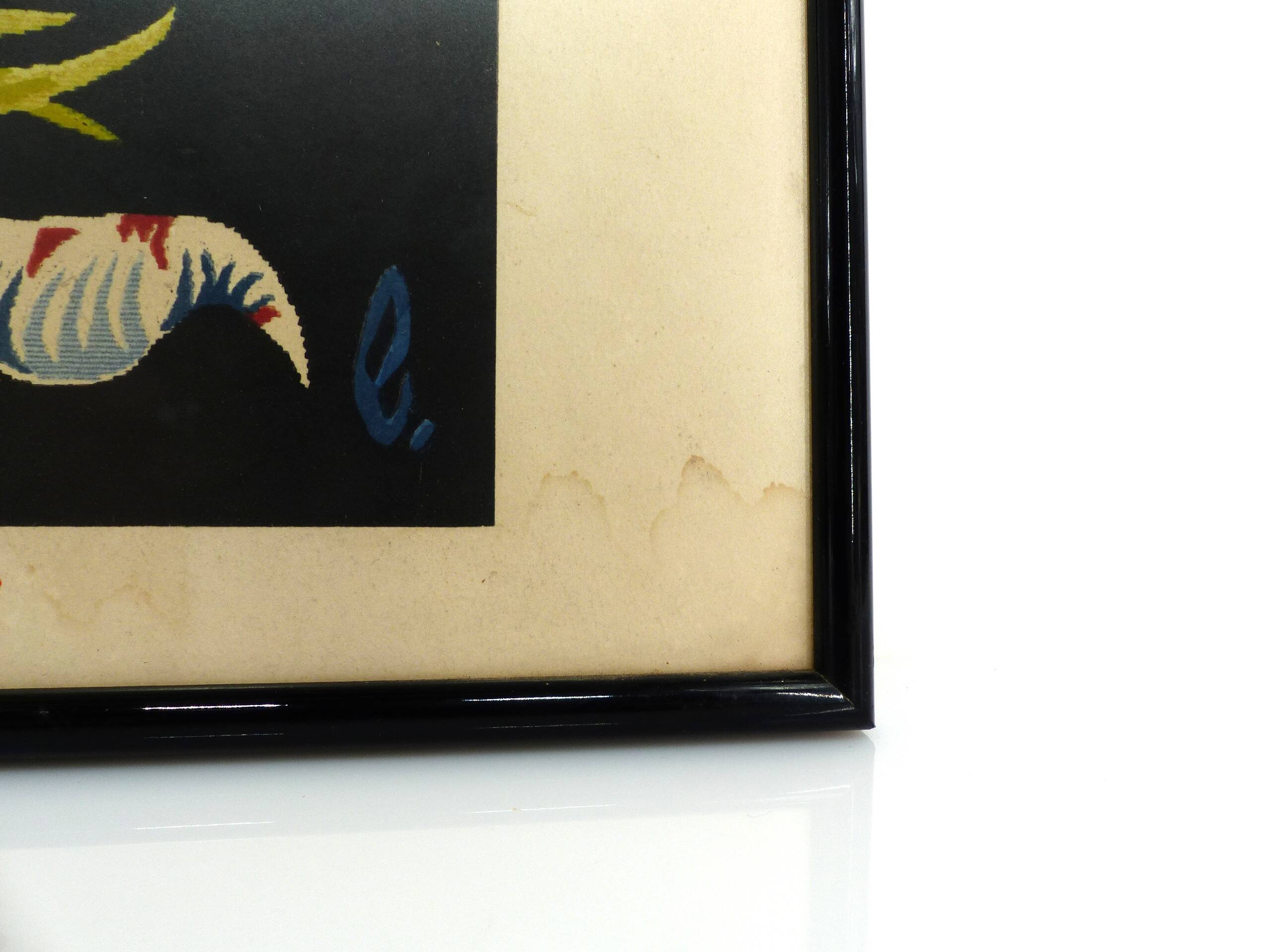 Original hand-signed lithograph, Jean Lurçat, "Stylized Rooster", 1953