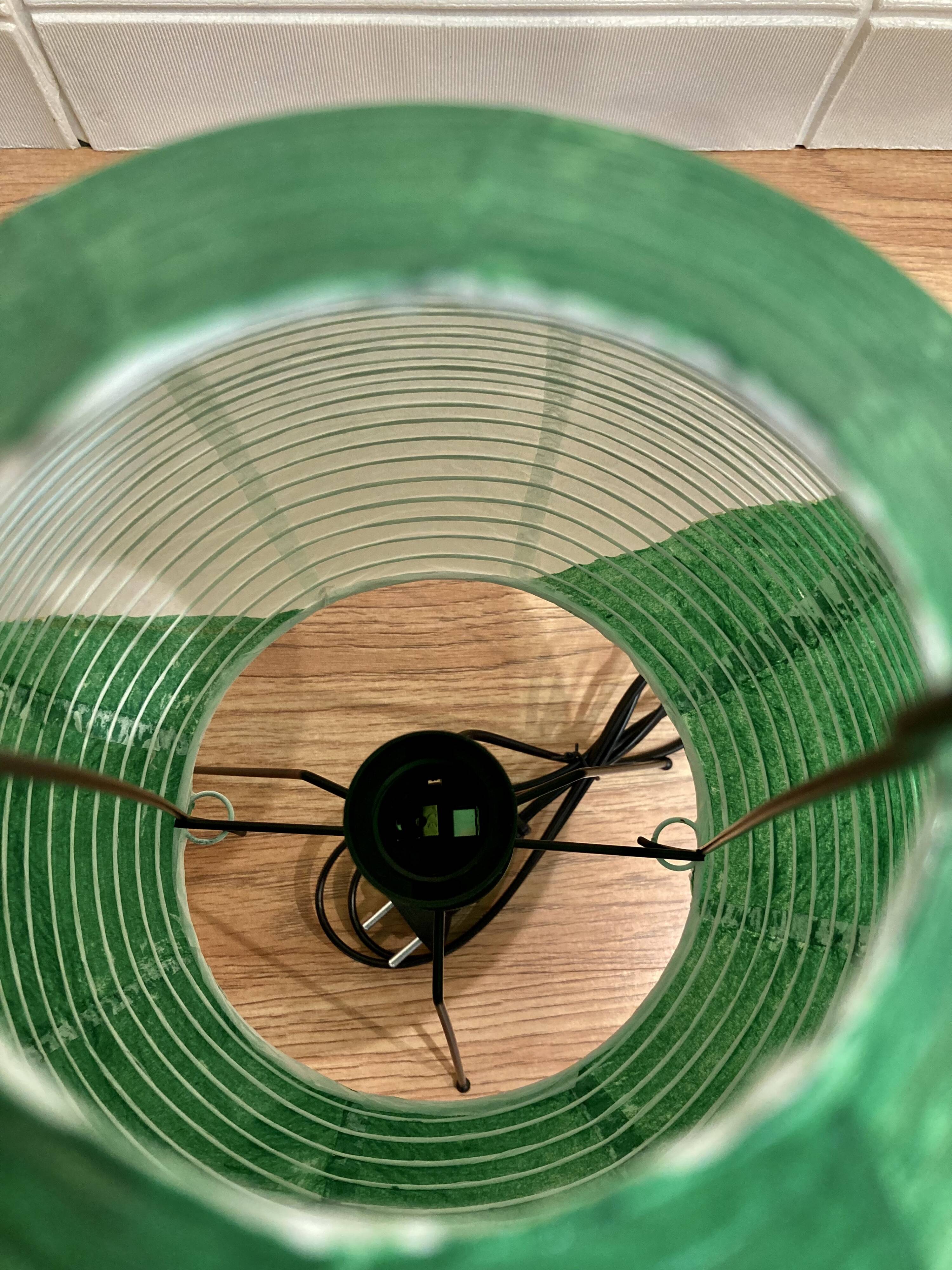 Trio de lampes en papier et métal