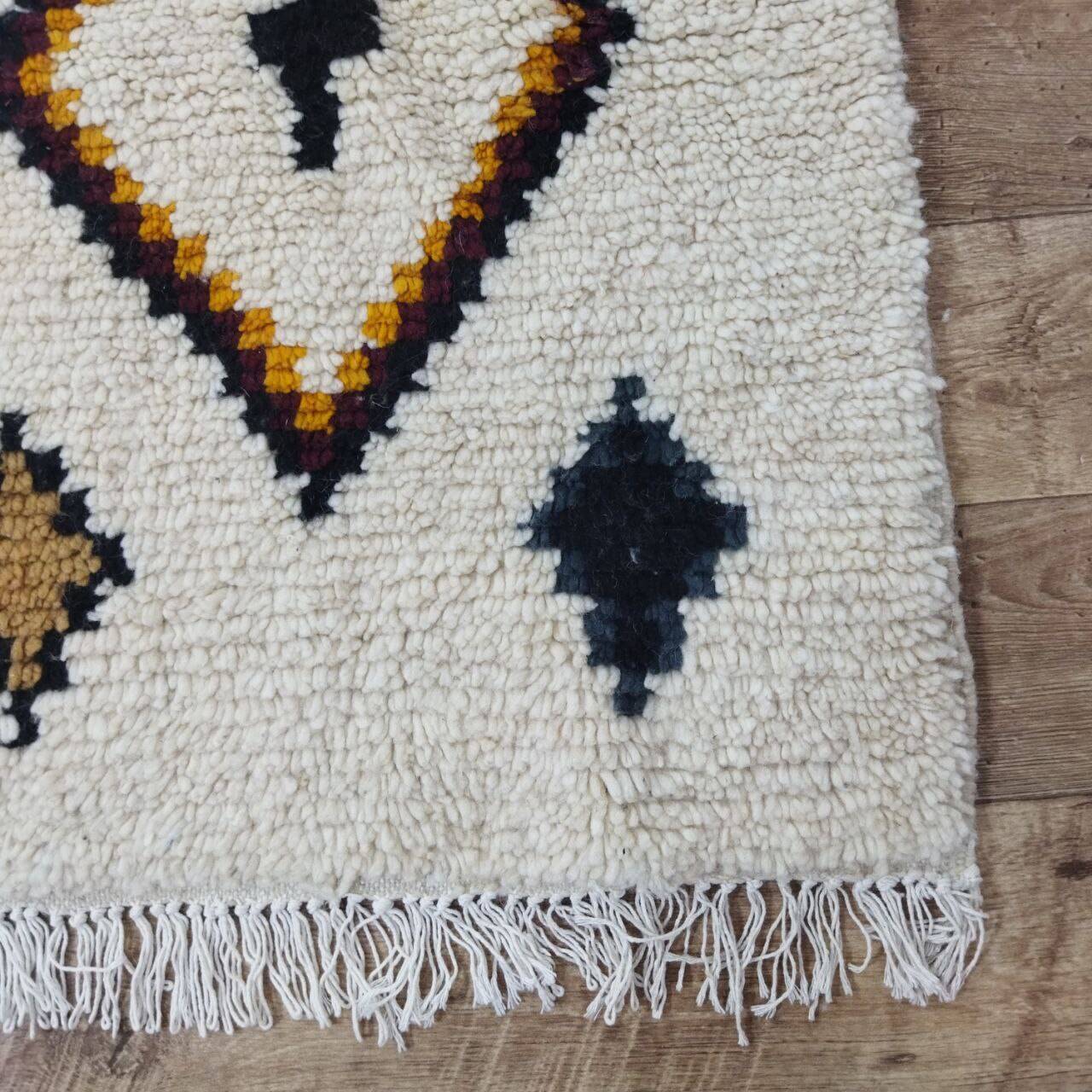 Handmade wool Berber rug 240x148 cm