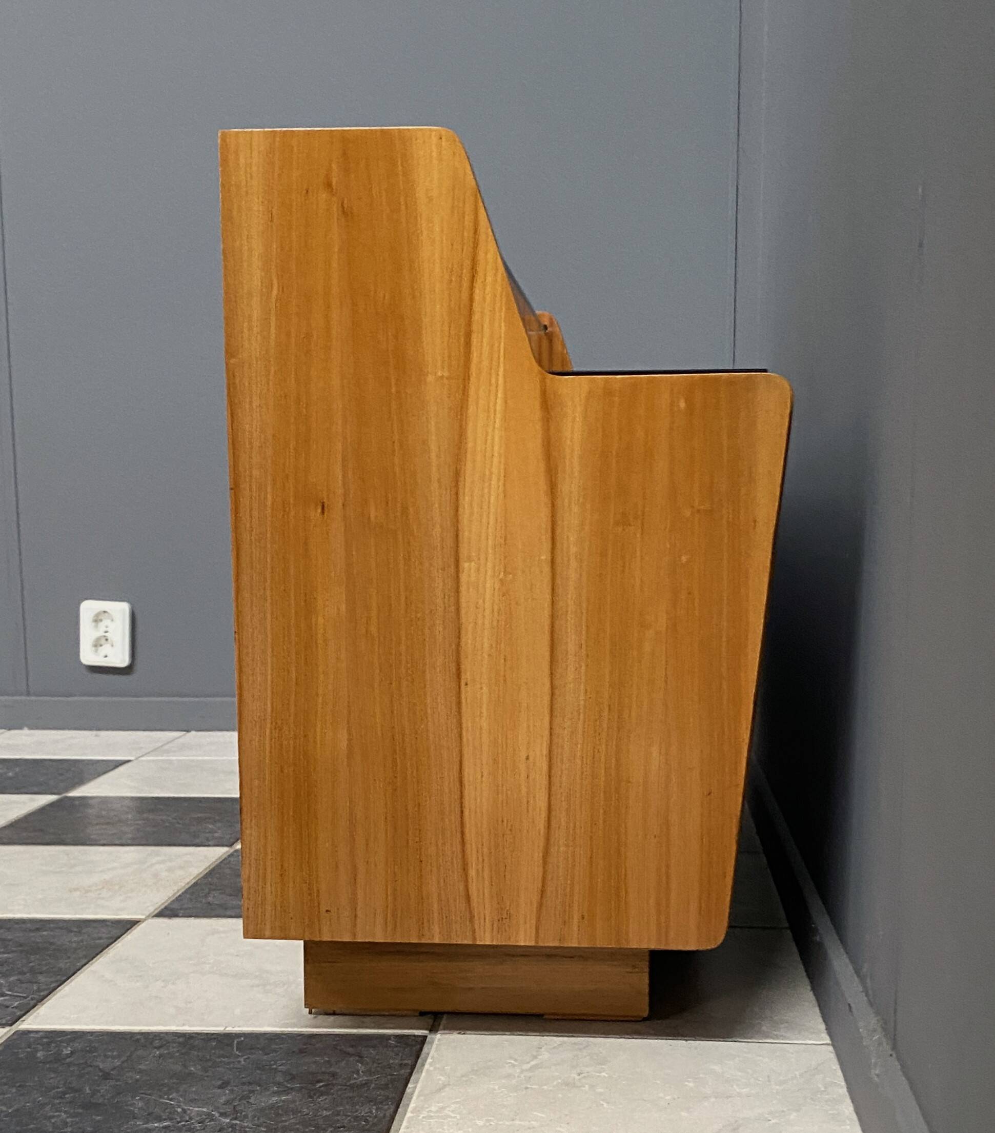 lowboard  with black glass top 1960s