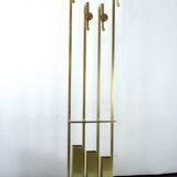 Portemanteau en laiton et bois du milieu du siècle. Italie années 1970