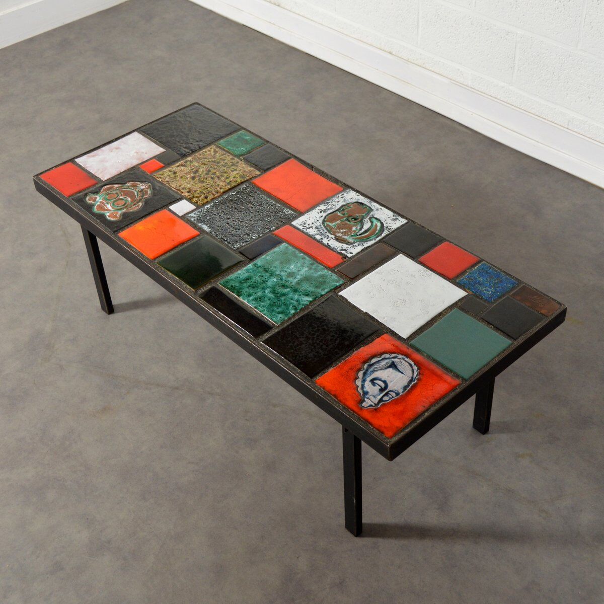 Table basse en céramique signée Princesse vintage 1950 Selency