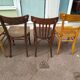 Set of 10 wooden bar bistro chairs - old - vintage