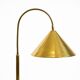 Large original brass table lamp with a conical shade, Mid-Century Modern