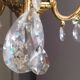 Louis xv bronze chandelier with crystal pendants 3 lights