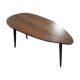 asymmetrical coffee table (free form) 1960 a 70 , plate blond foot conical foot 90x42xh49