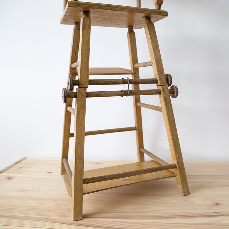 Vintage wooden doll high chair