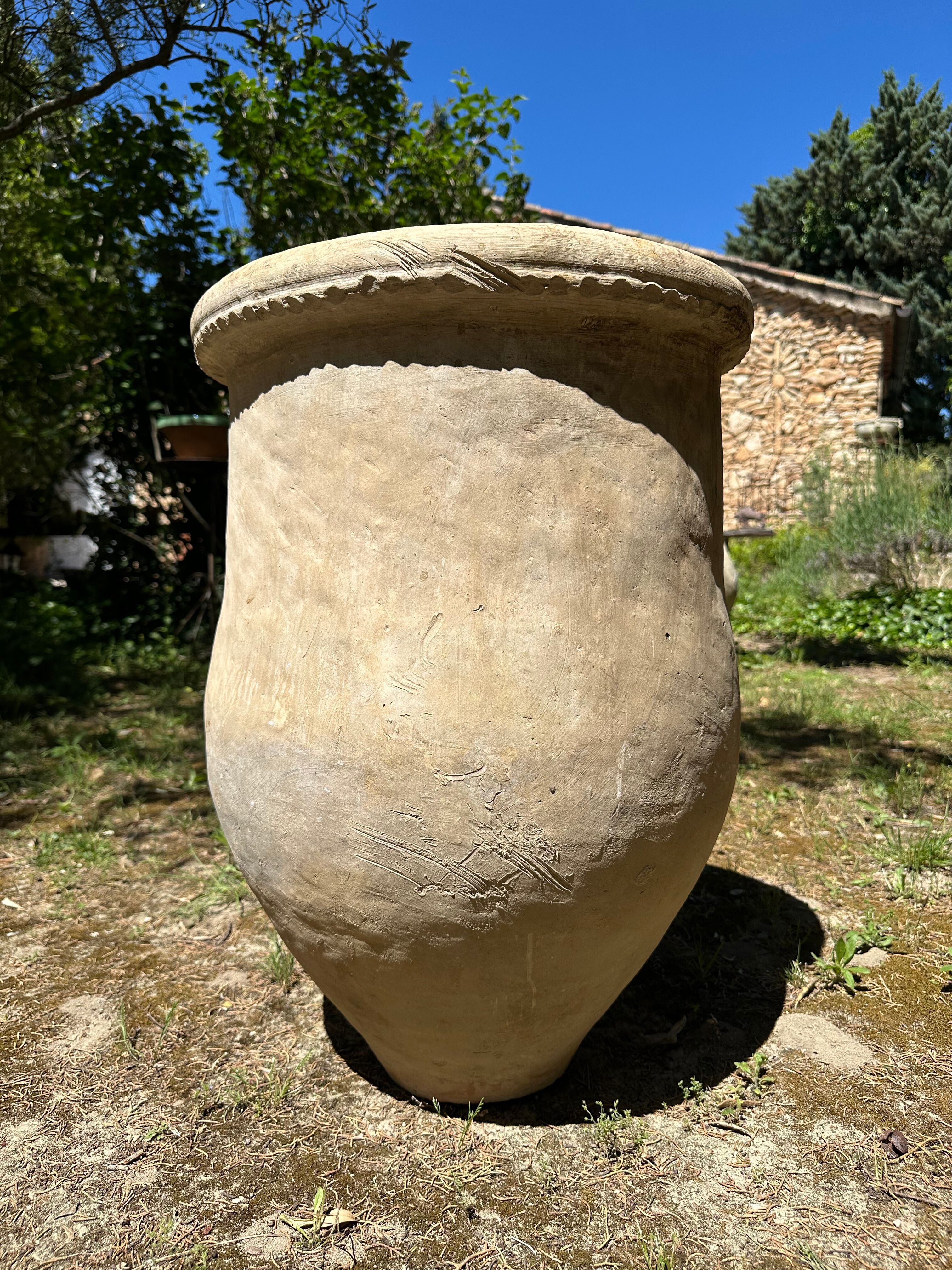 Ancient terracotta pottery jar from the 19th century.